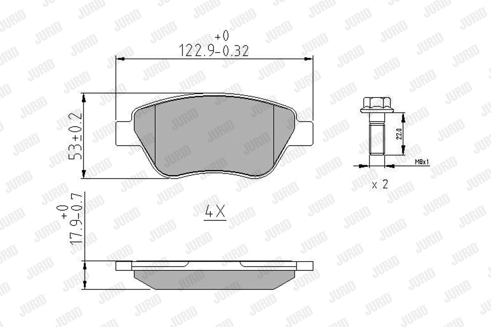 JURID Bremseklodser 573170j for FIAT LANCIA