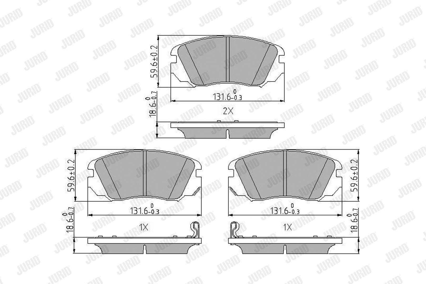 JURID Bremseklodser 573269j for OPEL CHEVROLET SAAB VAUXHALL