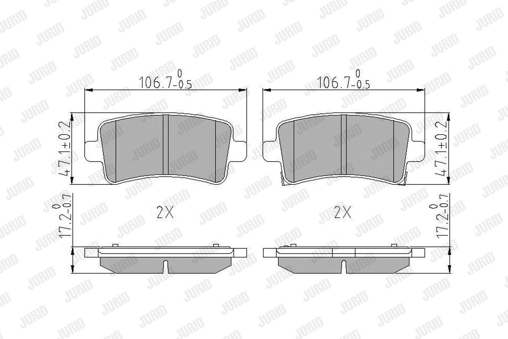 JURID Bremseklodser 573313j for VAUXHALL OPEL SAAB CHEVROLET