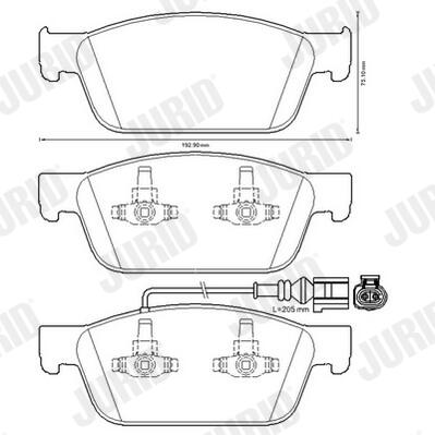 JURID Bremseklodser 573330j for VW