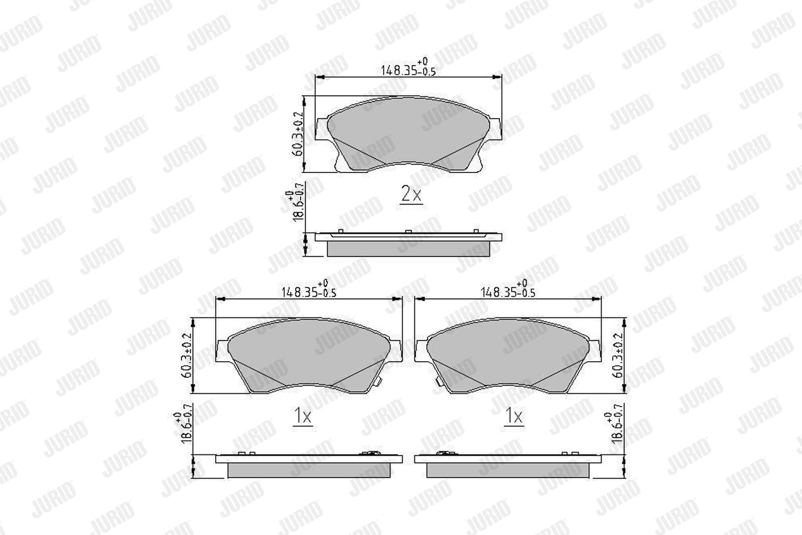 JURID Bremseklodser 573332j for OPEL VAUXHALL CHEVROLET