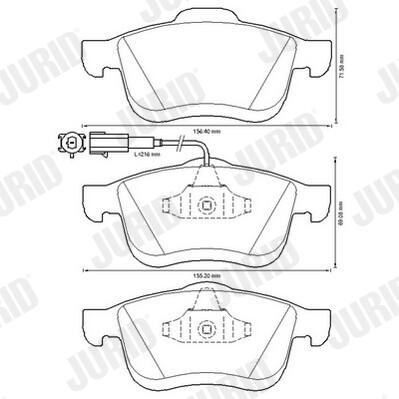JURID Bremseklodser 573334j for OPEL FIAT LANCIA VAUXHALL