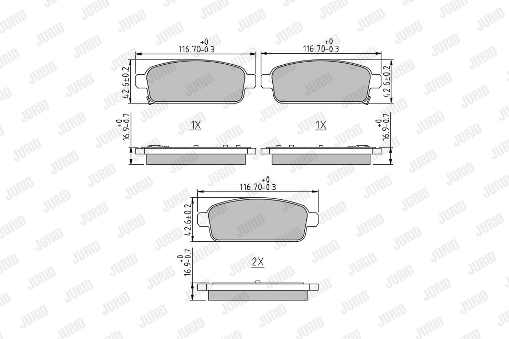 JURID Bremseklodser 573335j for OPEL CHEVROLET VAUXHALL