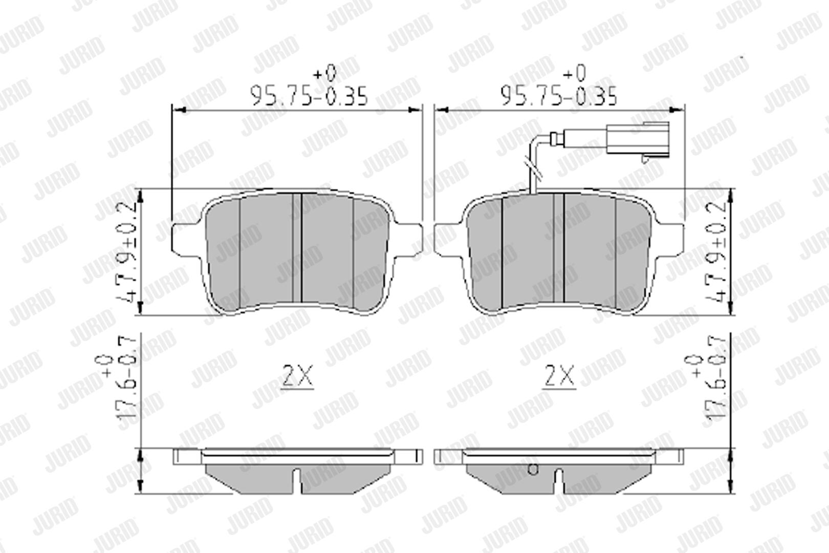 JURID Bremseklodser 573349j for ALFA ROMEO FIAT