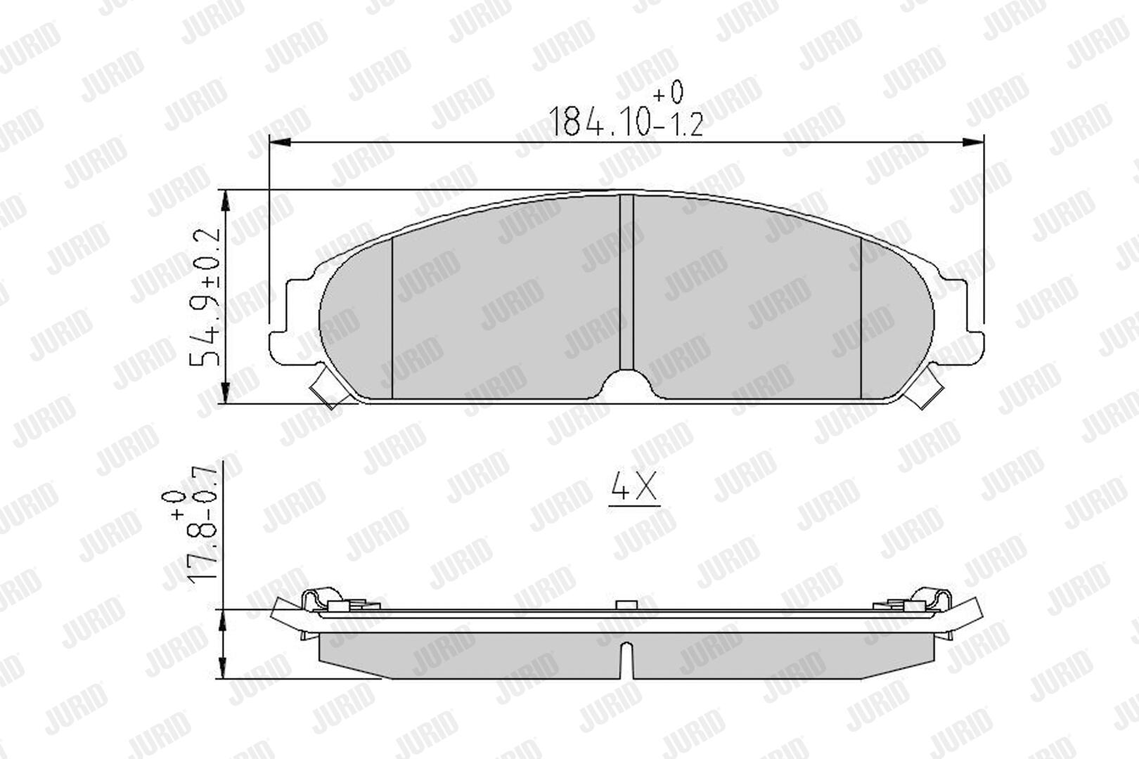 JURID Bremseklodser 573404j for CHRYSLER LANCIA