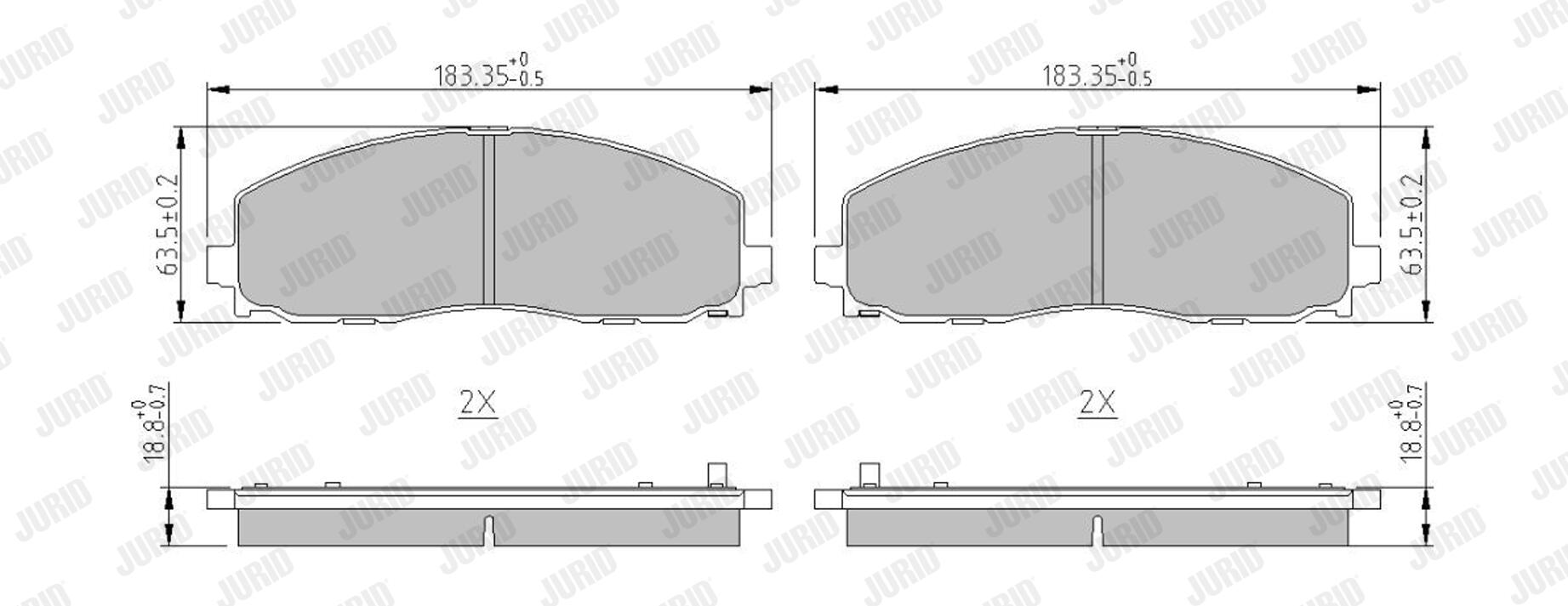 JURID Bremseklodser 573411j for CHRYSLER DODGE FIAT LANCIA VW JEEP