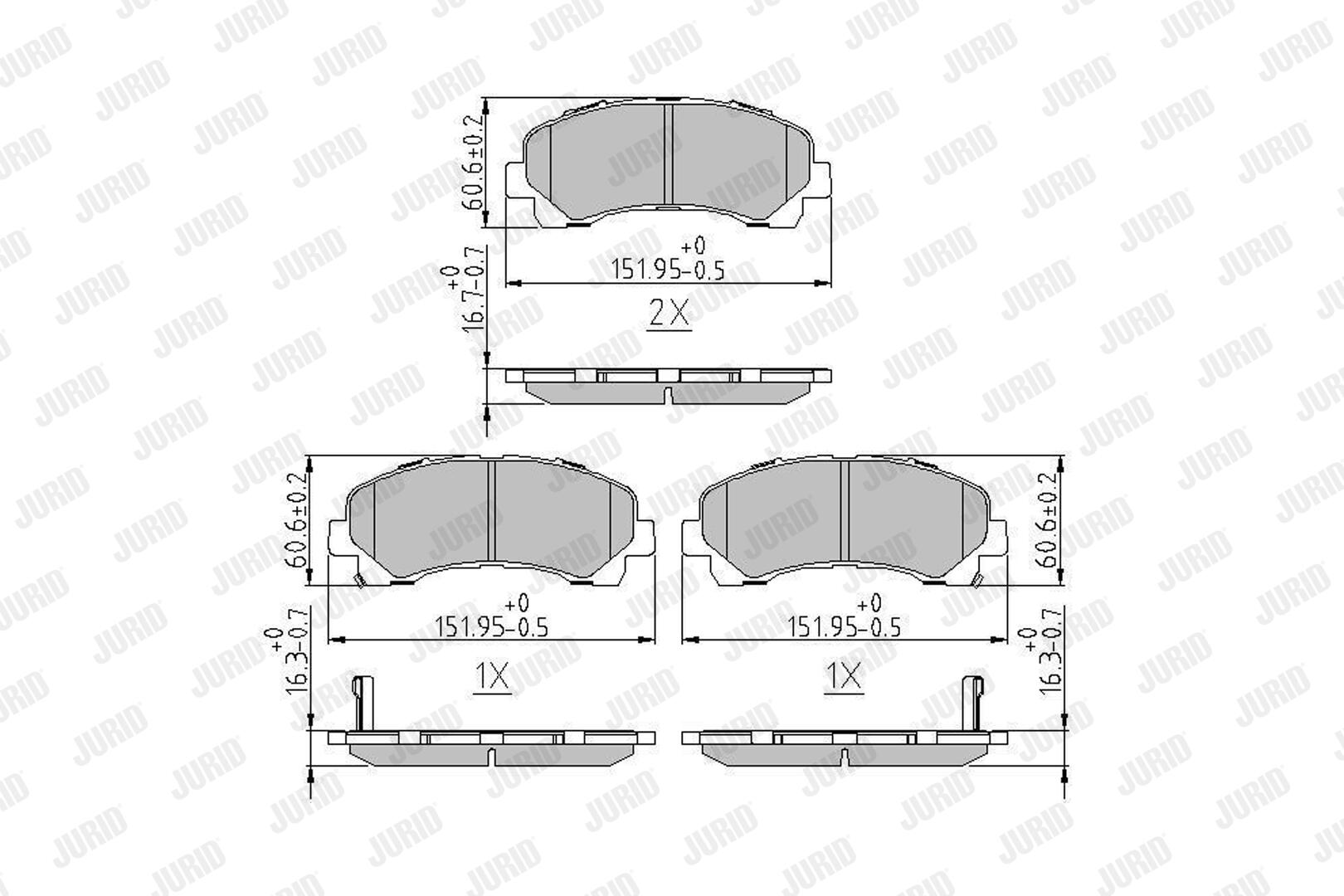 JURID Bremseklodser 573467j for CHEVROLET ISUZU