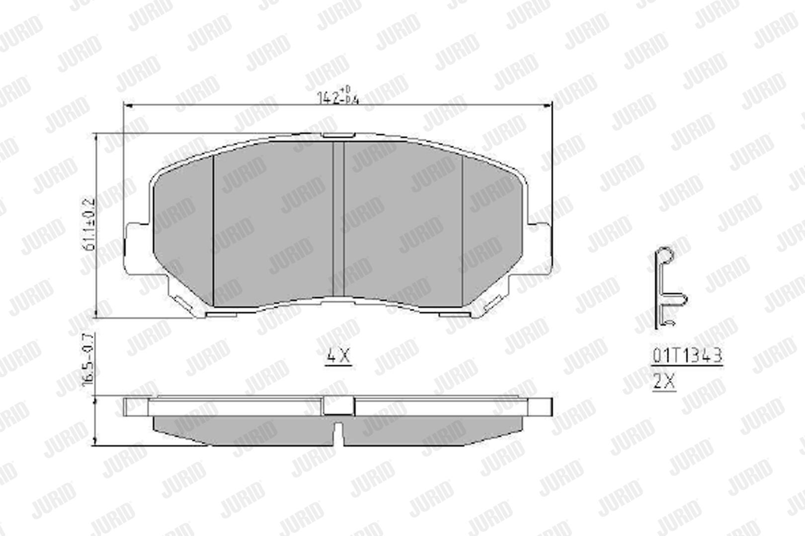 JURID Bremseklodser 573619j for MAZDA