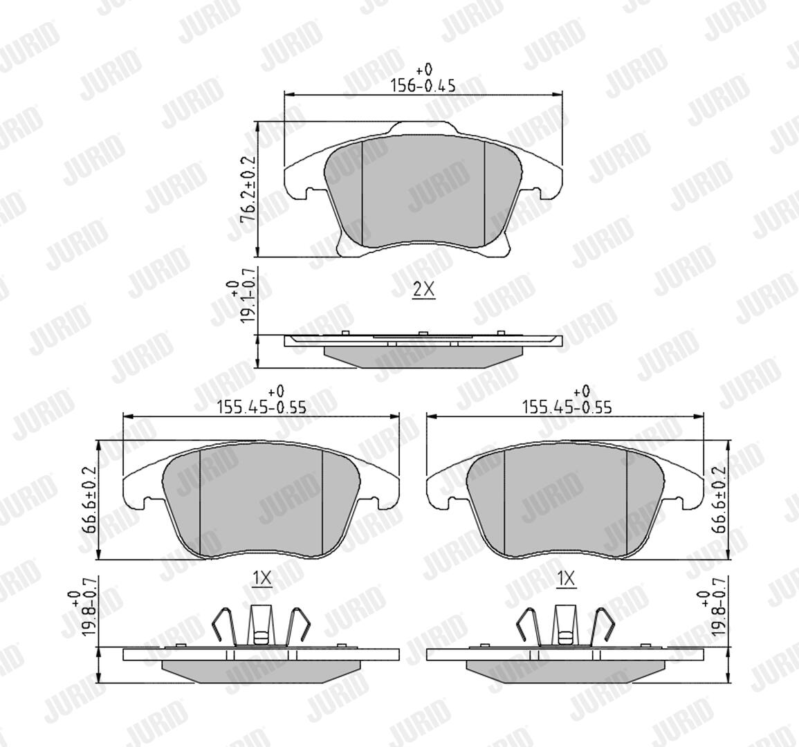 JURID Bremseklodser 573674j for FORD