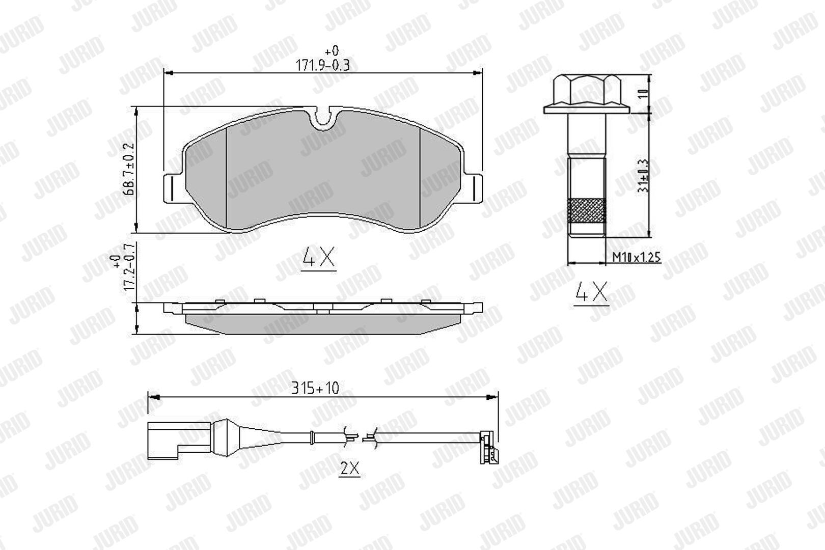 JURID Bremseklodser 573690j for FORD