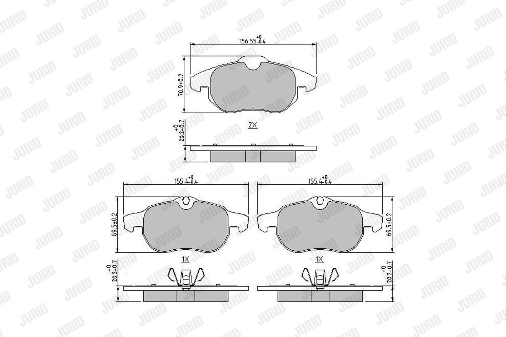 JURID Bremseklodser 573723j for OPEL SAAB VAUXHALL CHEVROLET