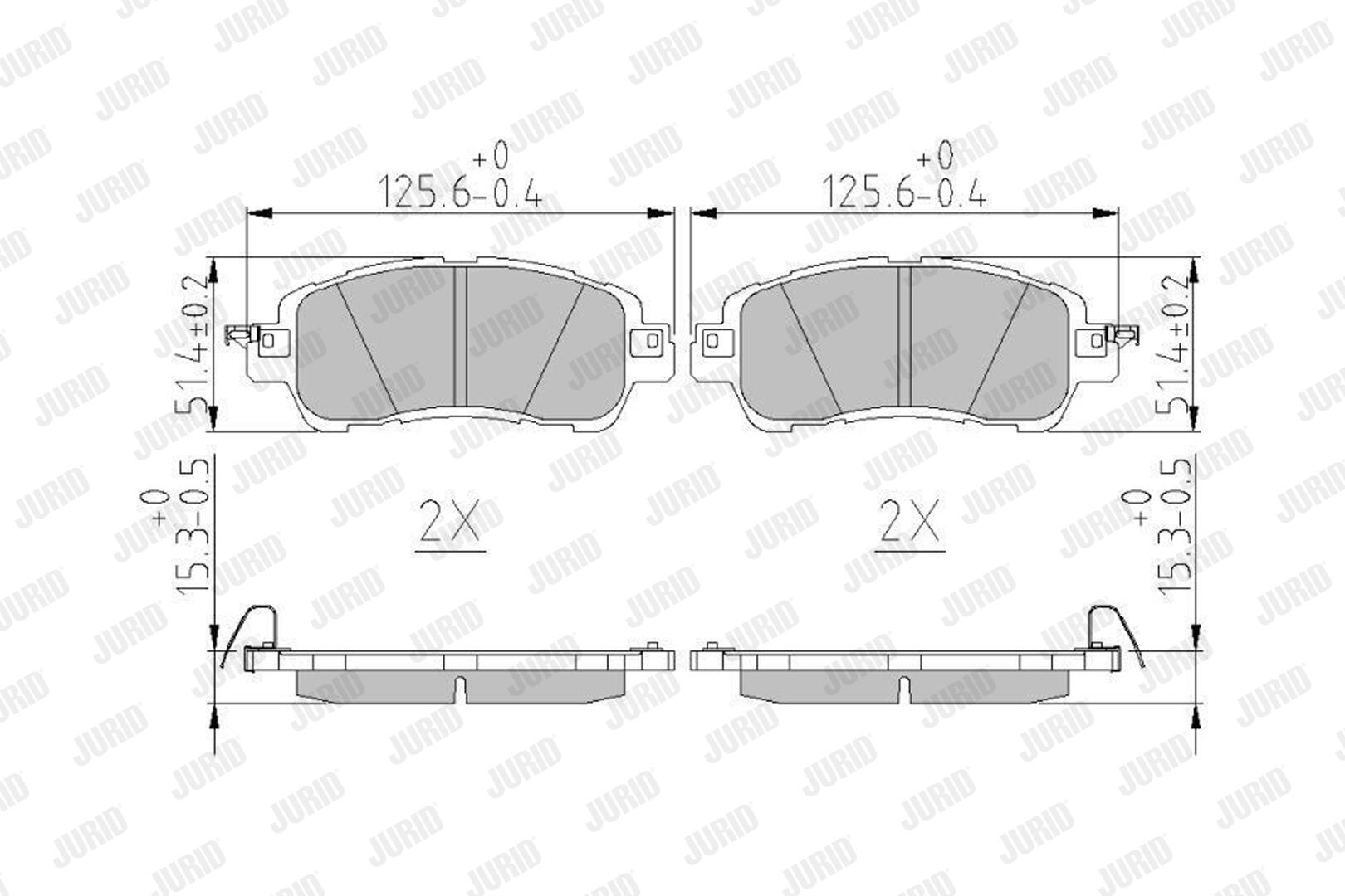 JURID Bremseklodser 573801j for MAZDA