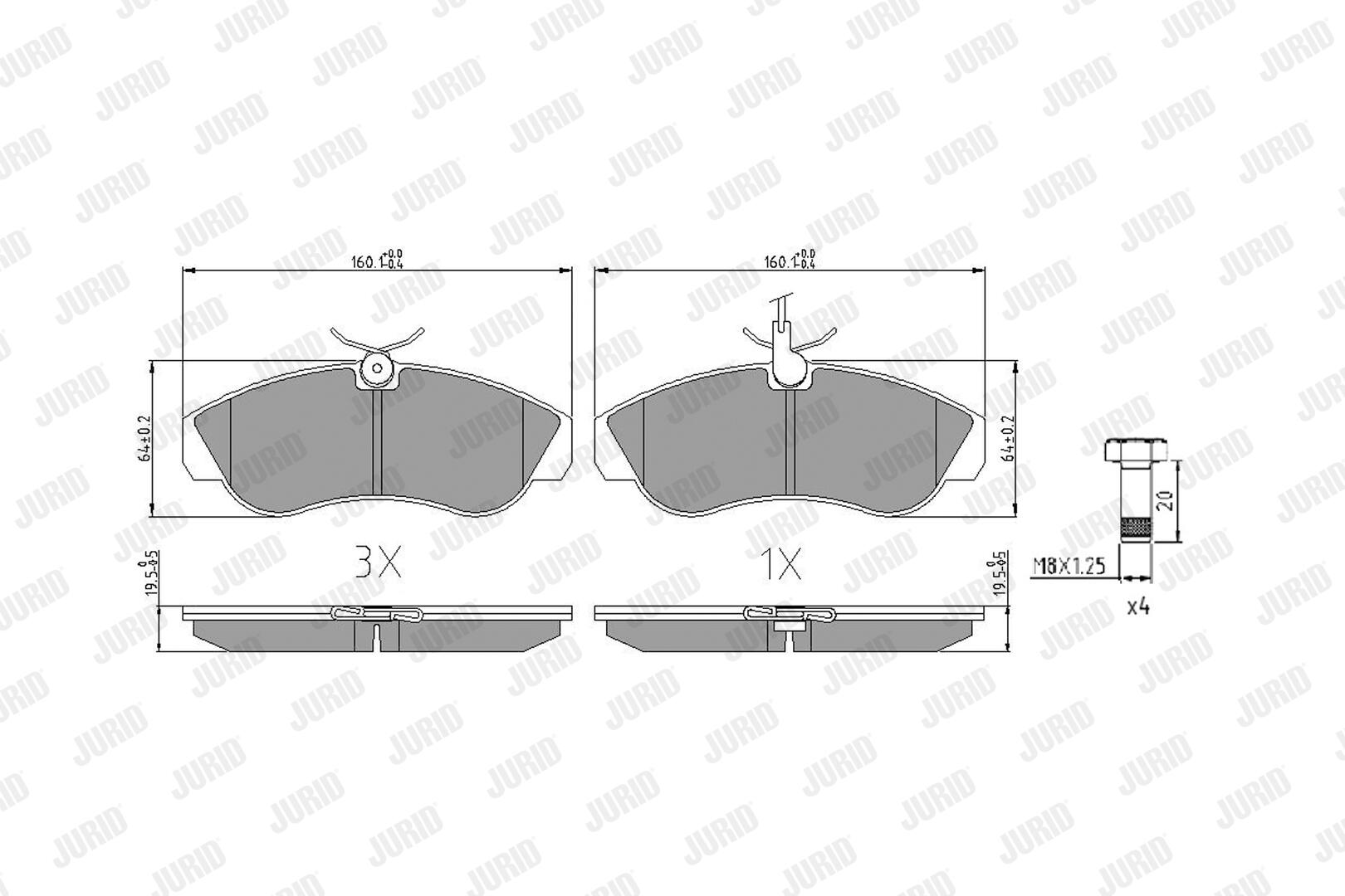 JURID Bremseklodser 573061j for FIAT