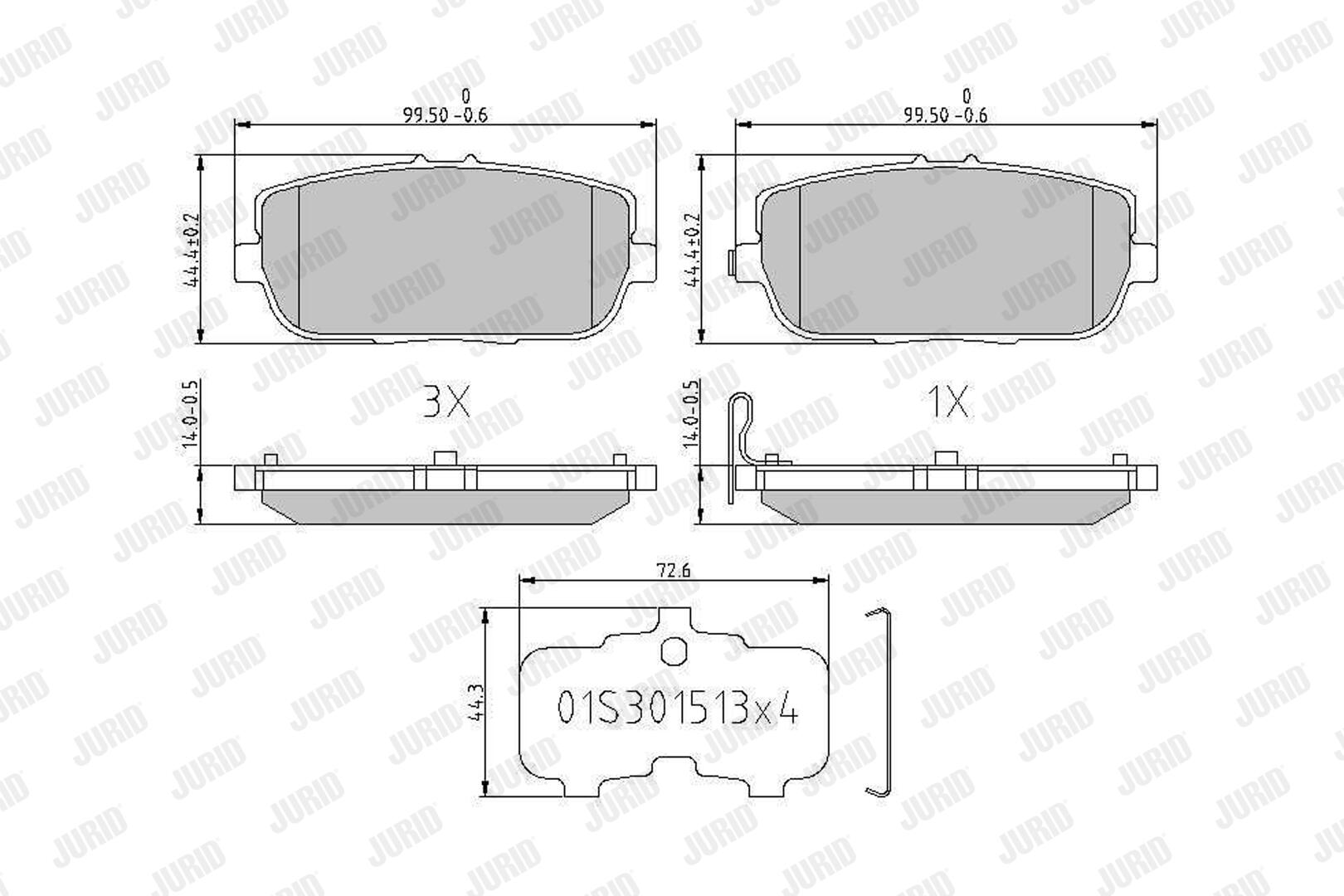 JURID Bremseklodser 573640j for MAZDA ABARTH