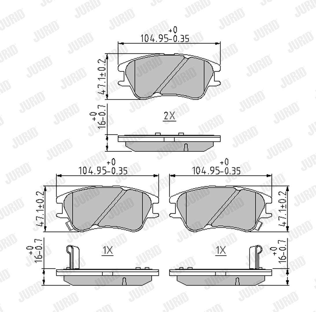 JURID Bremseklodser 573642j for HYUNDAI