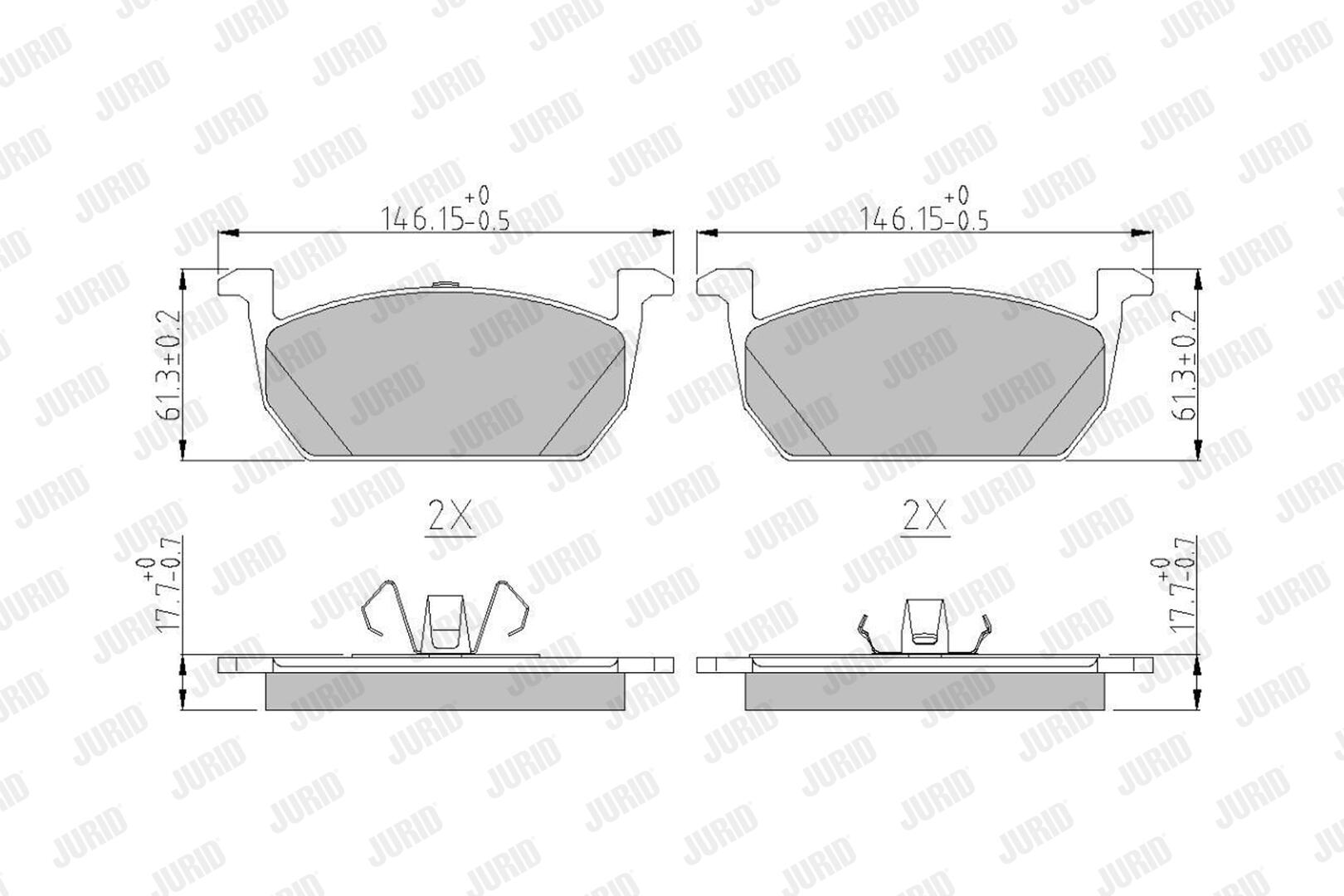JURID Bremseklodser 573833j for AUDI SKODA SEAT VW