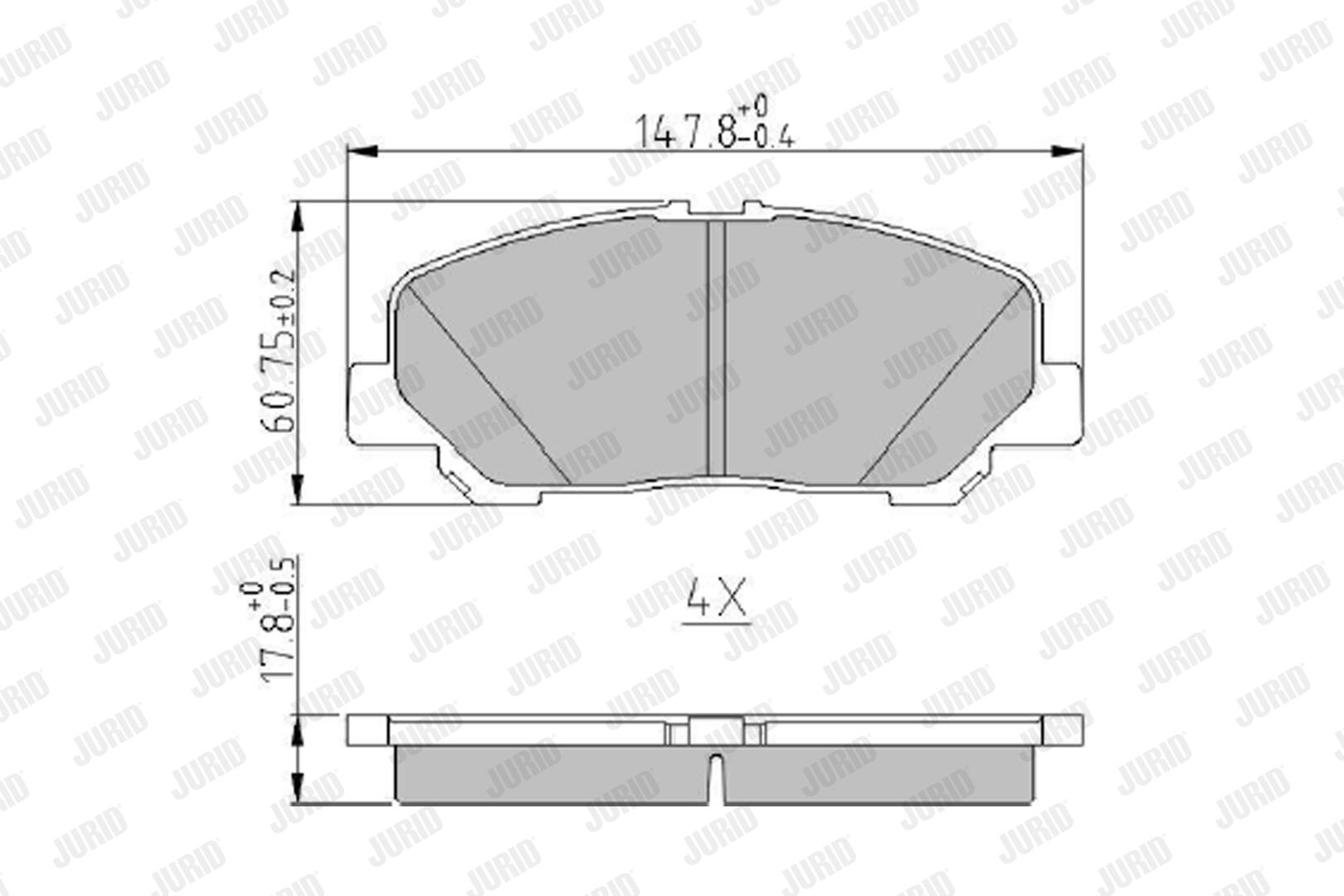 JURID Bremseklodser 573964j for TOYOTA