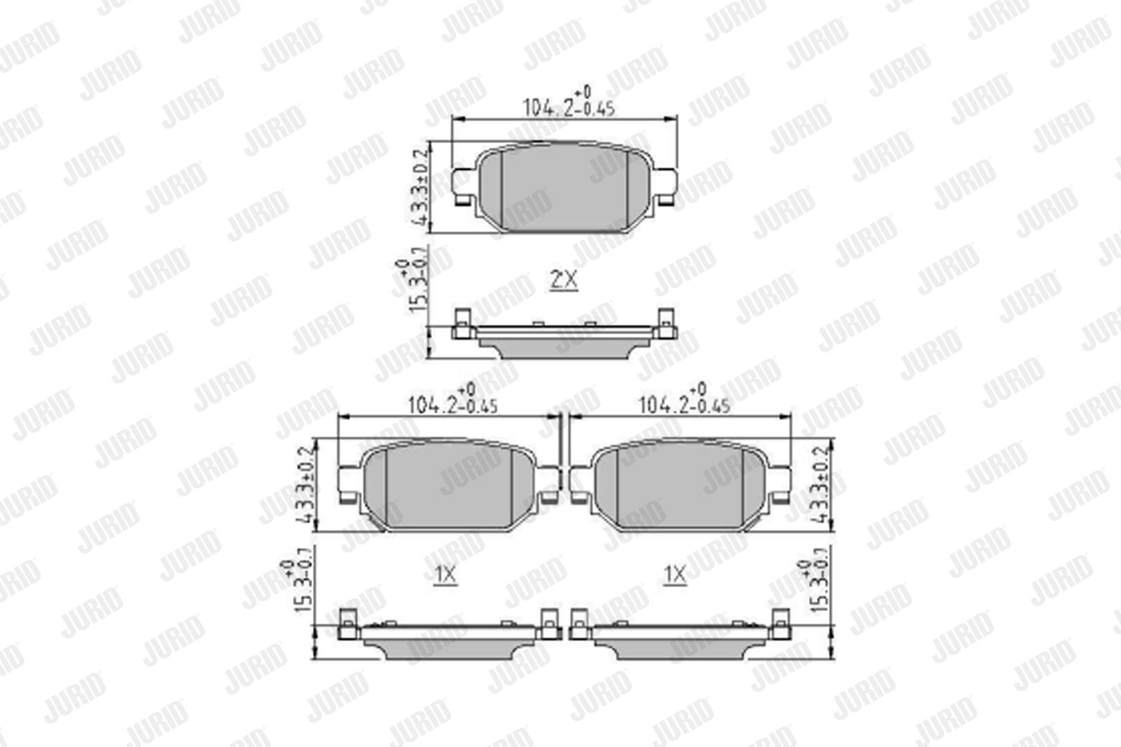 JURID Bremseklodser 573983j for MAZDA