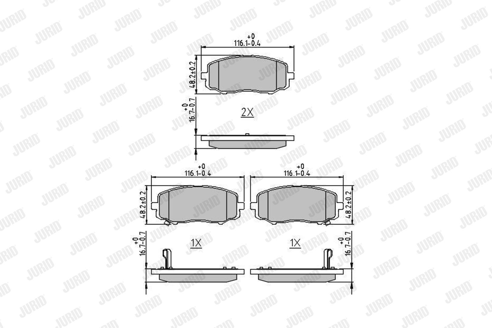 JURID Bremseklodser 572609j for HYUNDAI