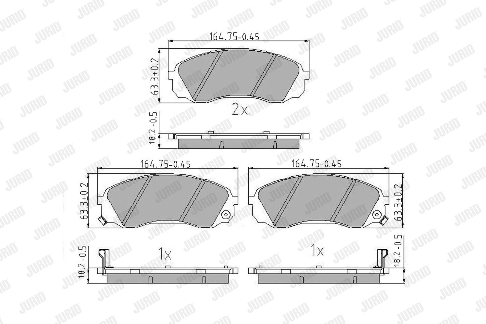 JURID Bremseklodser 572619j for HYUNDAI KIA