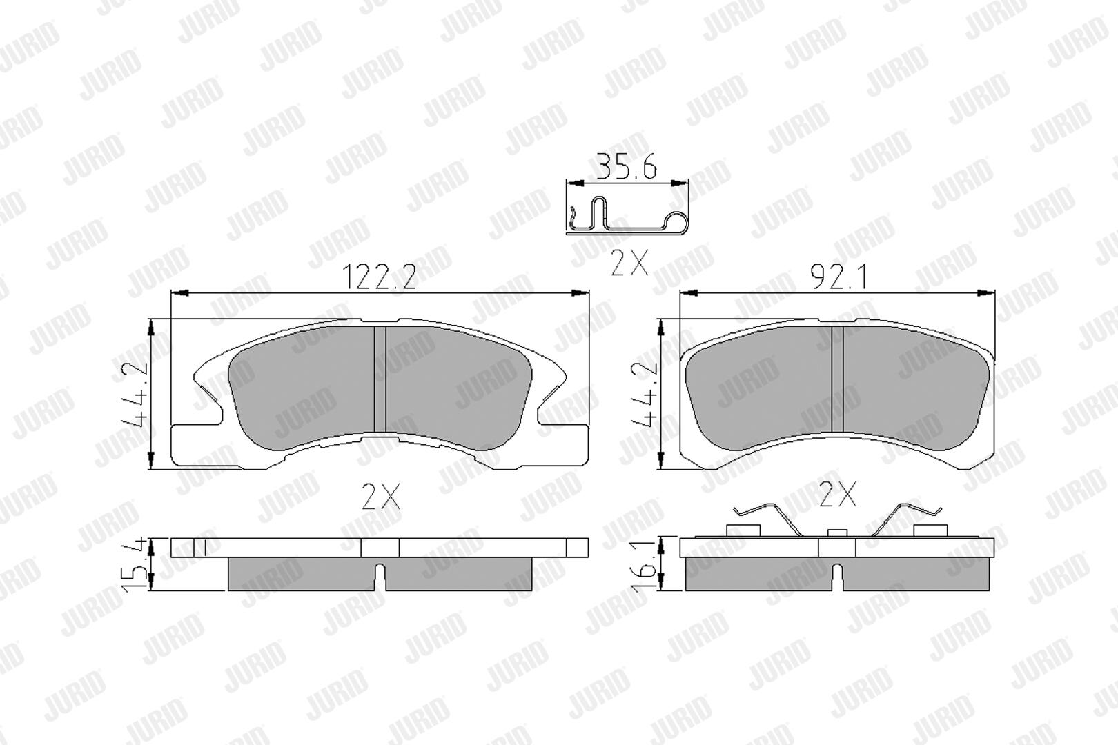 JURID Bremseklodser 572615j for DAIHATSU MITSUBISHI