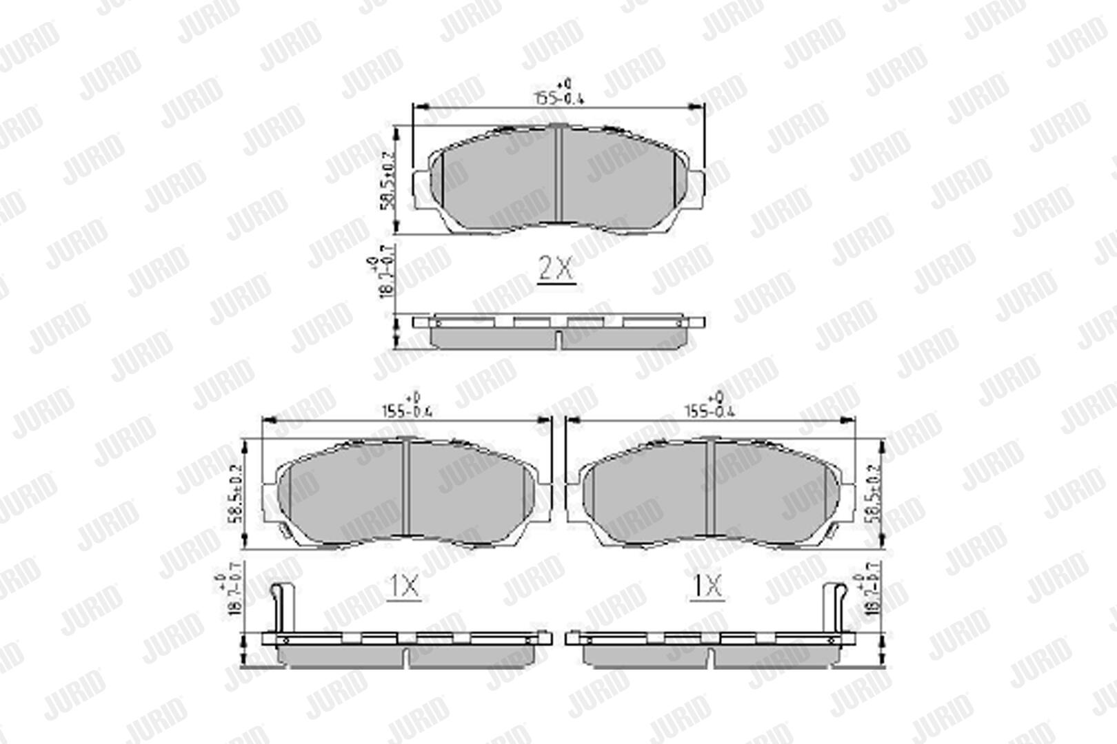 JURID Bremseklodser 573913j for ACURA HONDA