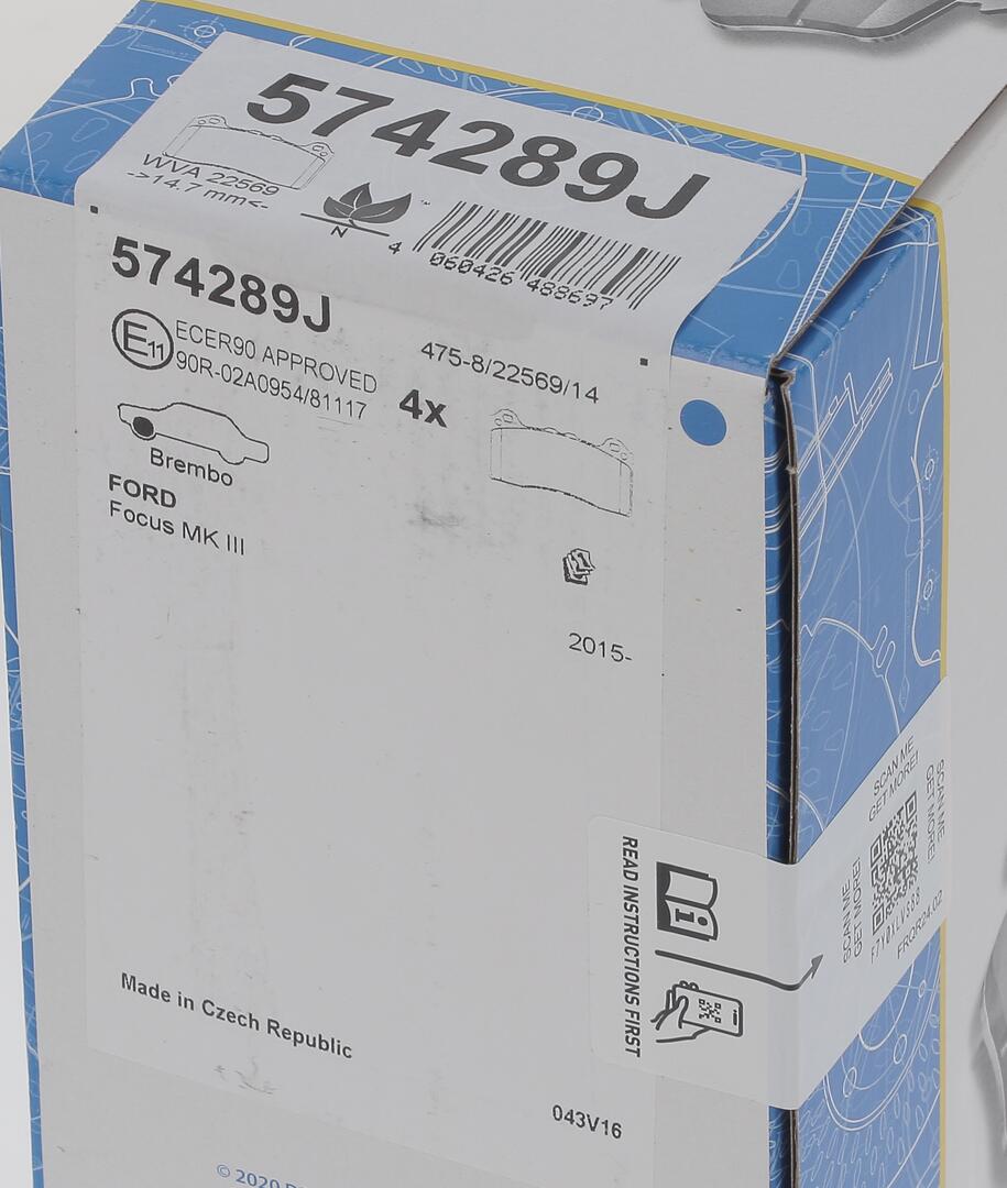 JURID Bremseklodser 574289j for FORD