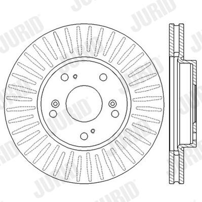 JURID Bremseskive 562547jc 280mm 25mm for HONDA