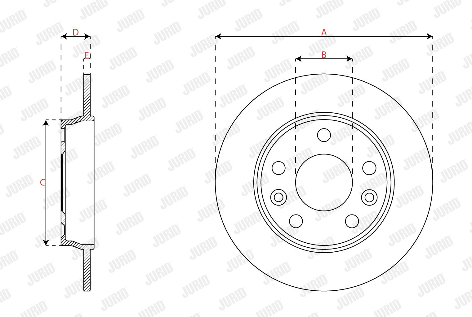 JURID Bremseskive 563690JC 260mm 8mm for RENAULT