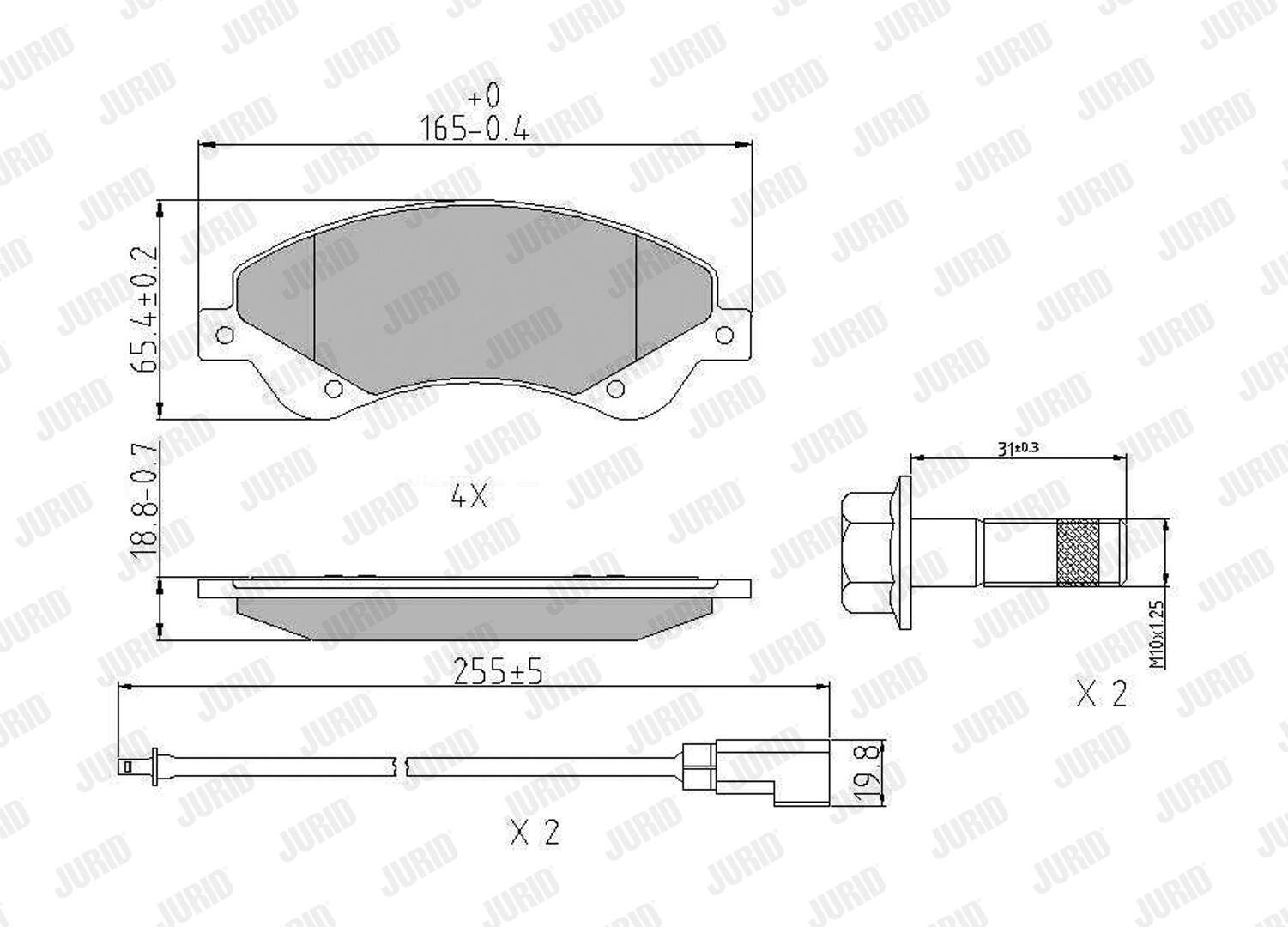 JURID Bremseklodser 573276j for FORD