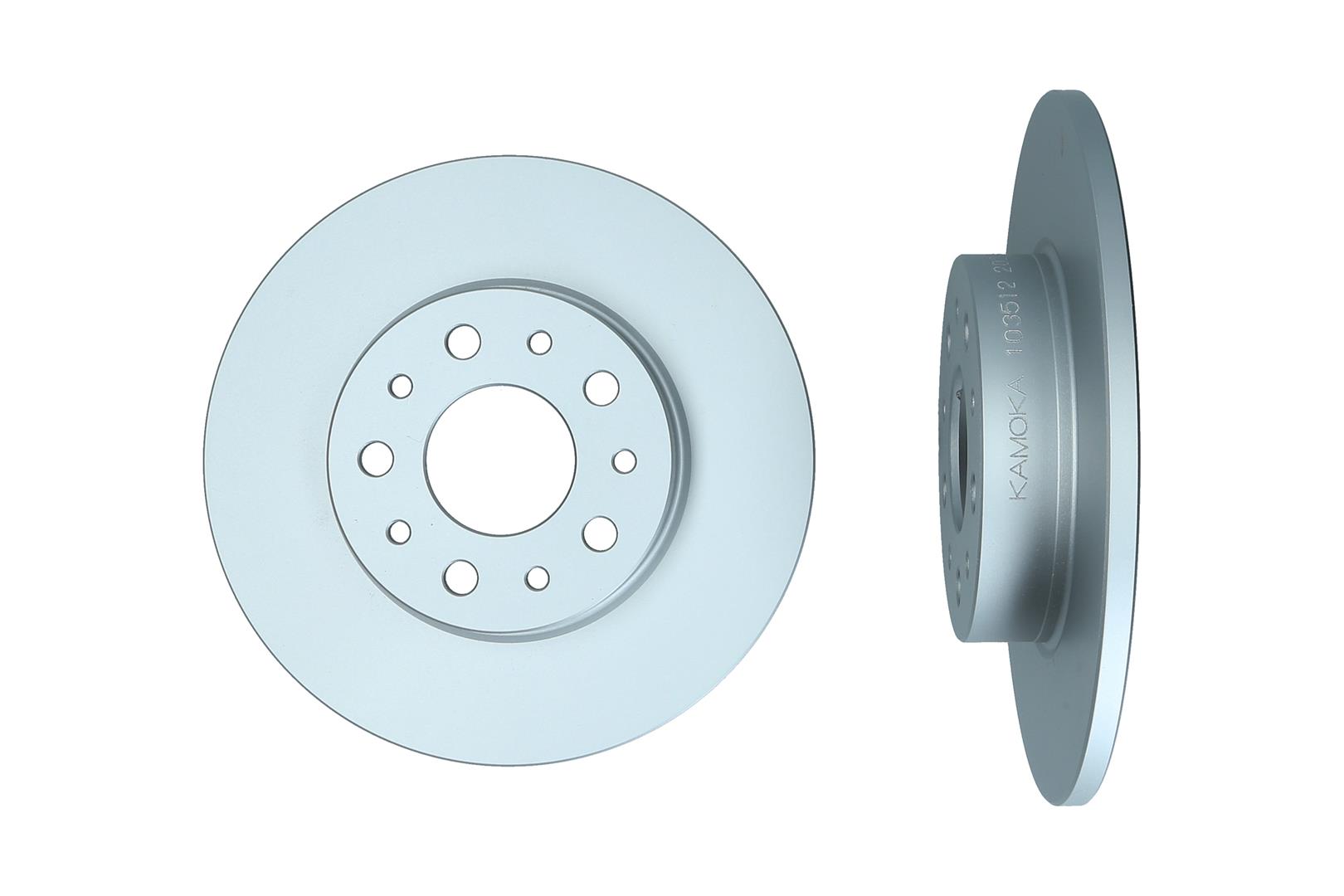 KAMOKA Bremseskive 103512 bagaksel fuld 251mm 10mm for FIAT