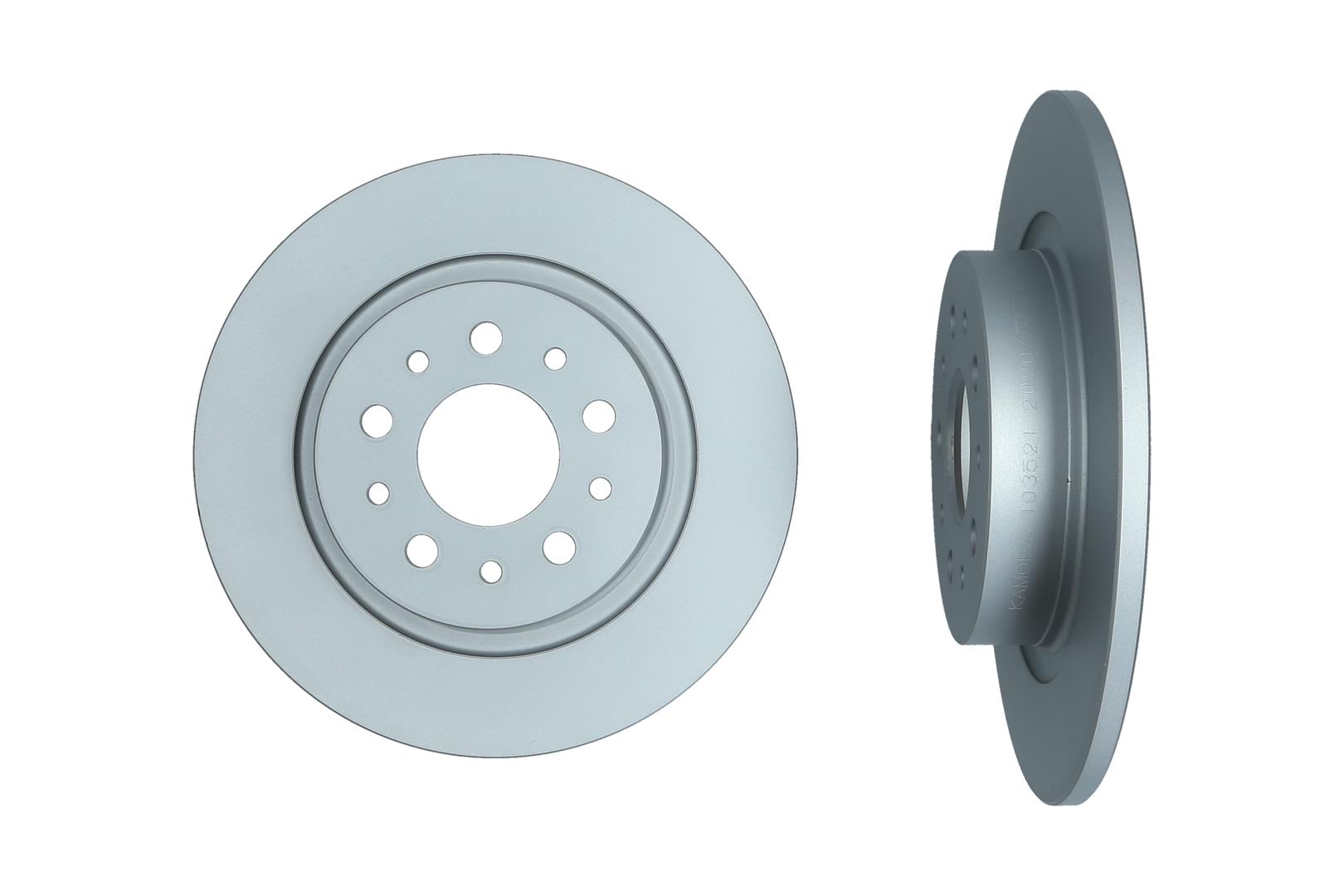 KAMOKA Bremseskive 103521 bagaksel fuld 264mm 10mm for FIAT