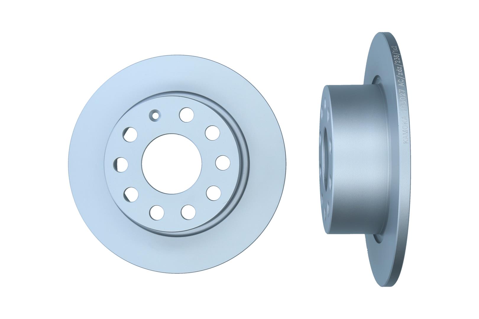 KAMOKA Bremseskive 103027 bagaksel fuld 253mm 10mm for SKODA
