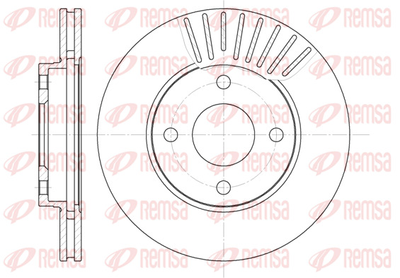 Bremseskive, KAWE, ventileret, 258 mm, foraksel, b.la. til Ford~Volvo~Mazda