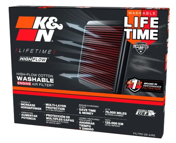 K&N FILTERS Luftfilter 333026 Langtids 41mm