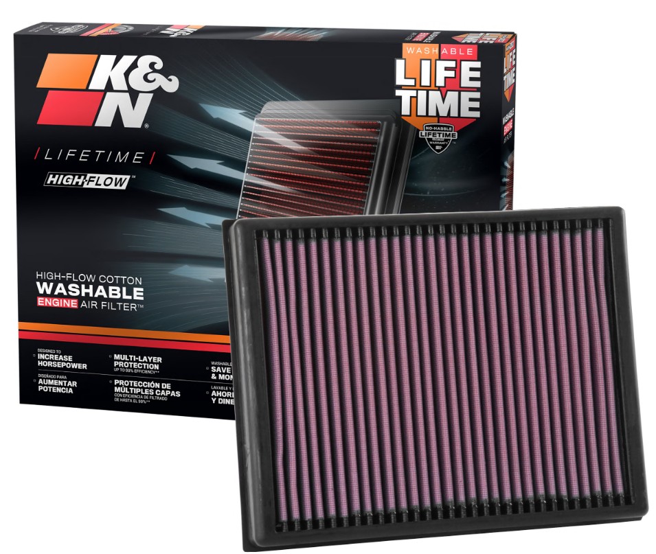 K&N FILTERS Luftfilter 333086 Langtids 40mm for FORD USA FORD
