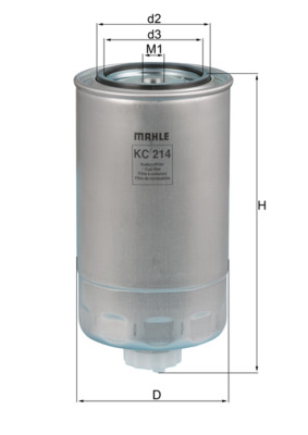 MAHLE Brændstof-filter kc214 Påskruet 195mm M16x1,5 for IVECO STEYR