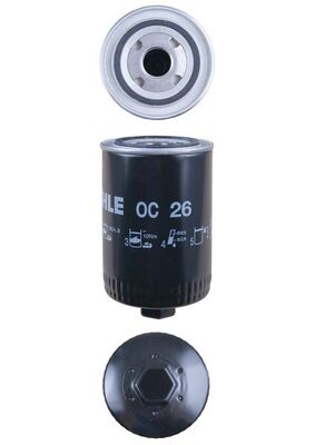 MAHLE Oliefilter oc26 Påskruet 151mm 1-12UNF-2B for DAF IVECO FORD VM GMC VOLVO FIAT ENGESA CUPRA BMW ISUZU RENAULT STEYR MWM RENAULT TRUCKS
