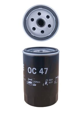 MAHLE Oliefilter oc47 Påskruet 120mm 3/416UNF2B for GURGEL BMW FORD CHRYSLER VM PEUGEOT GMC CHEVROLET GENERAL MOTORS VW ISUZU CUPRA PORSCHE