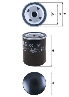 KNECHT Oliefilter oc93 Påskruet 101mm M18x1,5 for OPEL VOLVO FORD GMC VAUXHALL