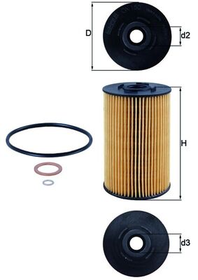 MAHLE Oliefilter ox150d Filterindsats diameter_mm_200|Diameter [mm]|83,5 height_mm_209|Højde [mm]|133 inner_diameter_2_mm_996|Indvendig diameter 2 [mm