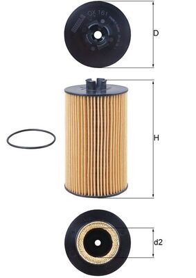 MAHLE Oliefilter ox161d Filterindsats diameter_mm_200|Diameter [mm]|83 height_mm_209|Højde [mm]|149 inner_diameter_2_mm_996|Indvendig diameter 2 [mm