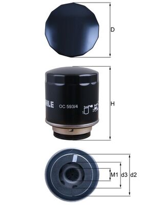 KNECHT Oliefilter oc5934 Påskruet 97mm 3/4-16UNF-2B for BYD DENZA CUPRA VW VW (SVW)
