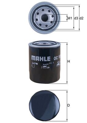 KNECHT Oliefilter oc105 Påskruet 183mm 3/416UNF2B for VOLVO VW CUPRA