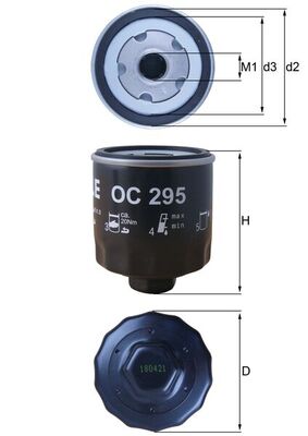 KNECHT Oliefilter oc295 Påskruet 92mm 3/4-16UNF-2B for CUPRA VW AUDI