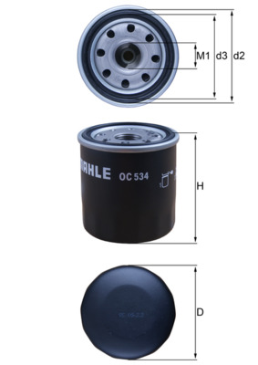 KNECHT Oliefilter oc534 Påskruet 75mm 3/4-16UNF-2B for FORD GENERAL MOTORS KAWASAKI DAIHATSU TOYOTA PEUGEOT CHERY KARRY MAZDA SUZUKI LEXUS