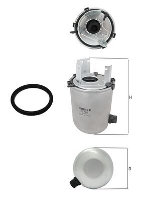 MAHLE Brændstof-filter kl1245d uden filterwarme diameter_mm_200|Diameter [mm]|98 height_mm_209|Højde [mm]|161,5 inlet__mm_916|Indgangs-Ø [mm]|33 for_o