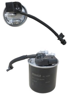 MAHLE Brændstof-filter kl1230 med filtervarme diameter_mm_200|Diameter [mm]|86 height_mm_209|Højde [mm]|100 inlet__mm_916|Indgangs-Ø [mm]|10 outlet__m
