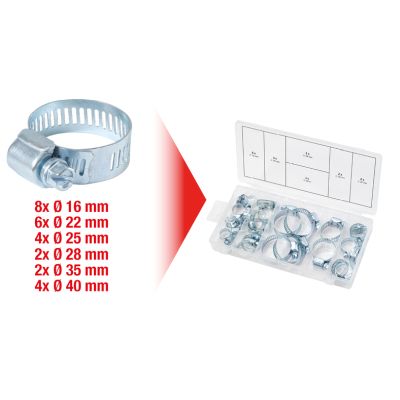 KS Tools 970.0070, Skrue (Worm Gear) klemme, Metal, Kasse til opbevaring af plast, 4 cm, 300 g