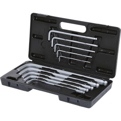 KS Tools 151.2150, L-formet unbrakonøgle, Metric, 10 stk, Krom-vanadium-stål, Kromatering, 3,4,5,6,7,8,10,12,14,17 mm